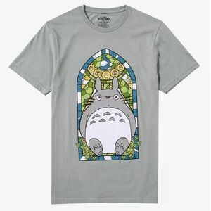 Studio Ghibli My Neighbor Totoro Stained Glass Boyfriend Fit T-Shirt [Juniors S]